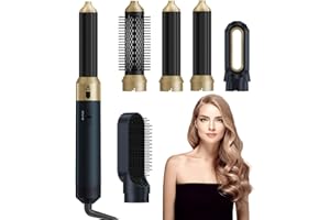 Journeyside Spazzola ad Aria Calda per Capelli 5 in 1, 1000 W Airstyler Asciugacapelli Multifunzione per Styling, 3 Temperature Regolabili, Spazzola ad Aria per Asciugare, Volumizzare, Lisciare,Blu