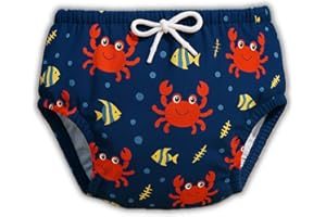HOMYBABY® Pañales Bañadores de Tela Reutilizables Bebés - Pañal Bañador Reutilizable y Lavable de Bebé - Desde los 6 meses - Pañal de Nadar - Pantalones de Entrenamiento (Cangrejo, 12-24 meses)