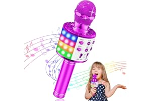 Gralal Geschenke Mädchen 3 4 5 6 7 8 9 10 11Jahre, Karaoke Mikrofon Kinder mit LED Licht Spielzeug Mädchen, Bluetooth Mikrofon Karaoke Geschenke für Mädchen und Erwachsene - Ostergeschenke Mädchen