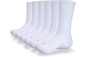 coskefy Sports Socks Thick Cushion Walking Thermal Crew Athletic Socks for Outdoor Work Hiking Trainer (6 Pairs)