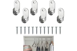 JJWNMLL 6 pcs kleiderstange halterung,Vientiane Schrankrohrlager,Metall Kleiderstangenaufhänger,mit 12 Schrauben für 16 mm Durchmesser Stange (6 Pcs)