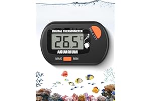 HOUDIAN Aquarium Thermometer Kabellos, Mini Wasserthermometer Digital, digitales LCD-Wassertemperatur-Thermometer für Aquarium, Aquarium, Meeresreptilien, Terrarium (schwarz)