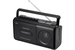 Gelielim Portable Cassette Player Boombox AM/FM Radio Stereo, CasetteTape Player Recorder with Earphone Jack Battery Operated or AC Powered UK Plug (Brown1)