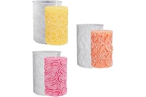 Bekecidi 3 stampi in silicone per candele a forma di fiore, per candele cilindriche per realizzare candele 3D, sapone, cera, decorazioni per la casa