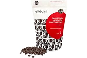 Nibble Simply 1kg Divinely Dark Madagascan Chocolate Chips, 81% Cocoa Mass - Single Origin - Vegan - No Refined Sugar