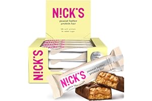 N!CK'S NICKS Barrette proteiche Burro di arachidi, 15 g di proteine, 214 calorie, low carb peanut butter barretta proteica keto senza zucchero aggiunti, senza glutine (12 protein bars x 50 g)