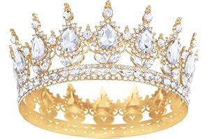 PANGWUU 1 Krone Damen, Elegantes Diadem Für Hochzeiten Und Besondere Anlässe, Glitzernde Tiara Für Braut Und Festliche Veranstaltungen, 15 x 15 x 5.5 cm
