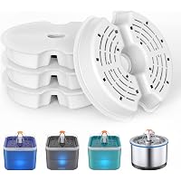 Katzen-Wasserbrunnenfilter – 4 Ersatzfilter + 4 Vorfilterschwämme Für 2 L Haustierbrunnen, Entfernt Haare, Gerüche & Chlor