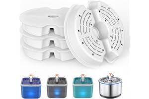 NICREW 4-częściowy filtry do fontanny wody kot, zastępcze filtry odpowiednie do 2 l fontanny kot pies