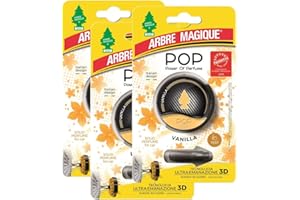 Arbre Magique - Pop, Power of Perfum - Lot de 3 désodorisants pour voiture, parfum vanille, jusqu’à 30 jours