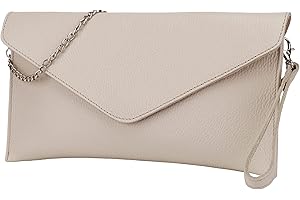 SH Leder Prawdziwa kopertówka torebka na ramię mała torebka elegancka torebka wieczorowa z groszkowanej skóry bydlęcej z łańcuszkiem do noszenia 31,5 x 16,5 cm Saya G369