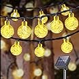LQWELL® Solar Fairy Lights for Outdoor Garden, Solar Chain Light Crystal Balls 40 LED 10M IP44 8 Modes Fairy Lights for Outdoor/Indoor Garden Patio Balcony Wedding Party Window (Warm White)