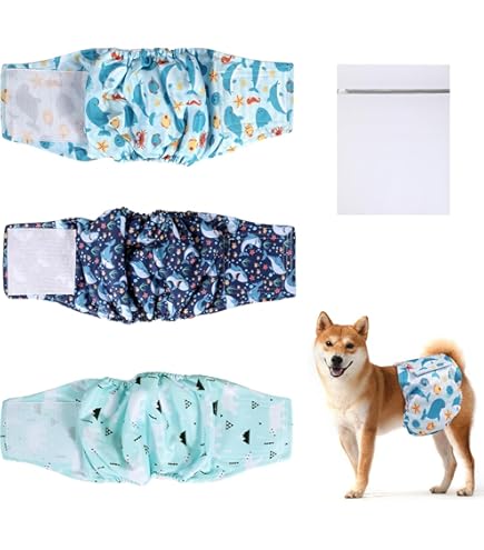 Pannolini Per Cani Maschi PET MAGASIN - Confezione Da 3, Impermeabili, Taglia S (33-38 Cm) - Design Camouflage - Foto 11