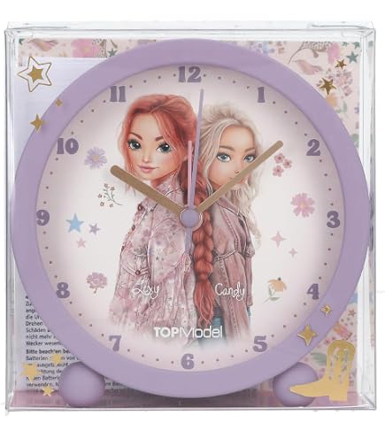 Réveil Pour Enfant TOPModel My BFF - Design Rose Avec Mannequins, Aiguilles Lumineuses, Silencieux (sans Tic-tac) - Pile AA Incluse