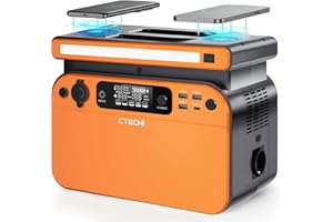CTECHi Centrale Elettrica Portatile 500W, 518Wh LiFePO4 Batteria Backup, 3,5 ore completamente ricaricate, Generatore Solare PD da 60W per campeggio