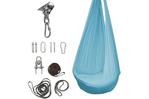 ‎PRIMUS-PRINT.DE Hängeschaukel aus Nylon – 150x90 cm – gemütliche Schaukel für Zuhause & Garten – bis 100 kg – inkl. Montageset – Indoor & Outdoor – Farbe: Blau