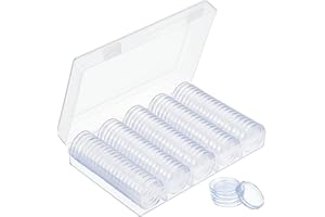 MengH-SHOP Monety Kapsułki 30mm Plastikowa kolekcja monet przezroczysta okrągła obudowa na monety z pudełkiem do przechowywania monet 100 sztuk, JNBBHH01_100-MHKJ