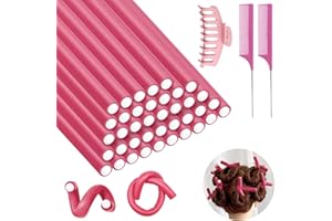 ABOVE ZERO 40 Pezzi Bigodini Flessibili per Capelli, 1.2+1CM Bigodini Morbidi per Dormire, Flessibili Bigodini Schiuma Twist Arricciacapelli Senza Calore, bigodini per boccoli per Acconciature Fai da Tei, Rosa