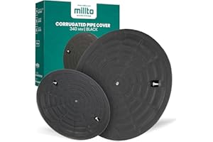 Millto™ Tapa de alcantarillado de plástico redondo Ø DN340 negro PP tapa de alcantarillado | tubo de desagüe tubería tapa tapa cisternendeckel Kl.A15 | carga hasta 1,5 t cubierta ondulado