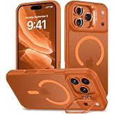Babilden iPhone 17 Pro Max i&ccedil;in Kılıf Kamera Korumalı Magsafe Wireless Şarj &Ouml;zellikli Mat Şeffaf Renkli Standlı Lens Hediyeli