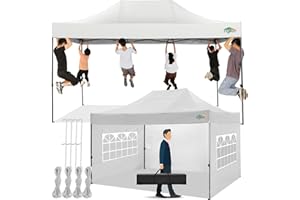 COBIZI Pop Up Gazebo with Sides 3m x 4.5m,Heavy Duty Gazebo with 3 Sidewall,UPF 50+ Waterproof Windproof Party Event Shelter Marquee,Outdoor Garden Gazebo Tent with Carry Bag (3x4.5m,White)