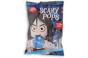 SWEET BUDDIES ScaryPops Halloween Lutscher - Lollis in Blau mit Blaubeere-Geschmack, 200g Tüte (20 Stück) – Zungen färbende Süßigkeiten, glutenfrei und halal, ideal für Kinder, Halloween Partys, Mitgebsel & Deko