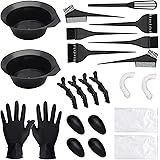 23 Bitar Hårfärgningsverktyg för hår hårfärg hårfärg hårfärgningsset, borste hårfärg öronskydd och skål, set svart hårdressin