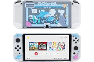 GeekShare Schutzhülle Slim Cover Case kompatibel mit Nintendo Switch OLED und Joy Con – Stoßdämpfende und kratzfeste Hülle für OLED Switch – Shark Party