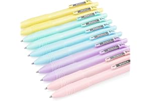 Zebra Z-Grip - Penna a sfera liscia, 1,0 mm, inchiostro nero, 2 di ogni fusto pastello, confezione da 10