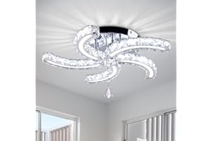 Cainjiazh Lámparas de Cristal Modernas Lámparas de Techo de Cristal Acrílico Led Brazo Colgante Lámpara de Techo Lámparas Colgantes para Salón Comedor Dormitorio Blanco