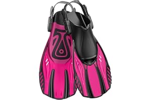 Arlierss Aletas de Snorkel Adultos, Aletas de Natación Ajustables Unisex, Aletas de Buceo Tamaño de Viaje Adulto Hombres Mujeres para Nadar,Bucear