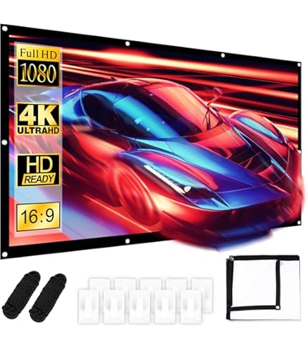 Beamerscherm met 60~300 inch eenvoudig filmscherm canvas projectiegordijn opvouwbaar 16:9/4:3 voor LED DLP-projector opvouwbaar scherm(100 inch