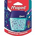 Maped - Pixel Party Shaker Pencil Sharpener - Pencil Sharpener with 2 Holes and Translucent Reservoir