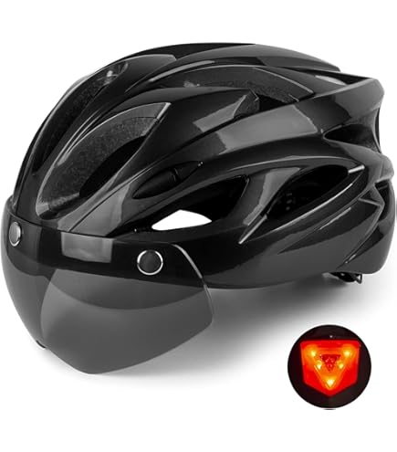 Casco Bici KINGLEAD Con Luce Integrata | LED Anteriore E Posteriore, 5 Modalità | Leggero, Antishock, Taglie M E L - Foto 4