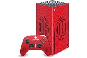 Head Case Designs Oficjalnie Licencjonowany AC Milan Czerwone i Czarne Sztuka Naklejka Winylu Skóry Naklejka Pokrywa Kompatybilny z Xbox Series X Console and Controller Bundle