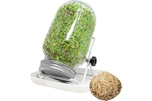 ALLESHELFER 750ml Keimgläser Set für Sprossen – Inklusive Filterdeckel aus Edelstahl, Verstellbarer Halterung und Abtropfschale – Keimglas für die Zucht von Sprossen und Bio-Gemüse wie Erbsen, Blumenkohl