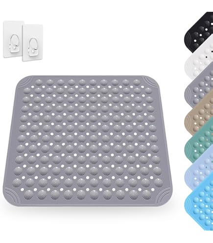 Lichtblauwe anti-slip badmat/douchemat 45 x 45 cm vierkant