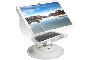 shinar Supporto in metallo per echo Show 8 (3a generazione) – Supporto girevole con inclinazione grandangolare, accessorio per echo Show 8 3a generazione senza magnete, nero (Bianco)