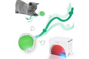 Sinwind Giocattolo Interattivo per Gatti, Palla Elettrica Automatica, Pet Smart Rolling Ball, 3 Modalità di Lavoro, USB Ricaricabile (Verde)