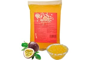 ‎PANDA MEISTER 600g Bubble Tea Perlen Popping Boba - Maracuja/Passionsfrucht Fruchtperlen Perlen Set - Vegan - Super Ideen zum Selber Machen Bubble Tea Topping für DIY