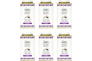 SNAKE BRAND Prickly Heat Lot de 6 poudres rafraîchissantes Lavande relaxante 140 g