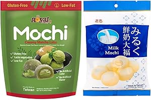 HAMEDIS Royal Family Mochi - Korean Cuisine - Glutenous Rice Treats - 2 packs - Halal (MILK/MATCHA)