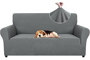 Ystyle Copridivano 2 Posti con Braccioli, Elasticizzato Copri Divano Antigraffio Gatto Cani, Universale Moderno Fodere Copridivani, Elastico Copripoltrona Antimacchia Antiscivolo, Grigio Chiaro