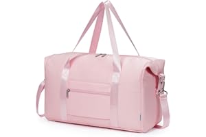 Narwey for Easyjet Cabin Bag 45x36x20 New Easyjet Underseat Foldable Hospital Bag Weekend Overnight Bags for Women Travel Duffel Carry on Luggage for Men 25L (Pink)