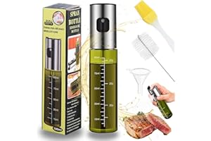 HXUING Ölsprüher zum Kochen, 100ml Öl Sprühflasche Glas ÖLsprüher für Speiseöl Ölspray zum Kochen Ölspray für Heißluftfritteuse, für Salat, Grillen, Backen (Grün 1)