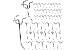 efuturetime 60 x Crochets pour Panneau Perforé en Deux Longueurs (5cm et 10cm), Pegboard Hooks, Crochet pour Ètagères de Entrepôt, Atelier, Magasin de Proximité, Magasin d'Accessoires