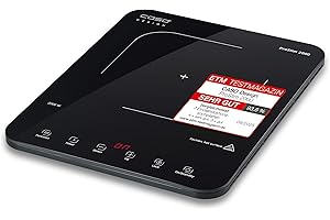 CASO ProSlim 2000 - Mobiles Induktionskochfeld, 2000W, 10 Leistungs- & Temperaturstufen, Sensor-Touch, LED-Anzeige, Auto-Topferkennung, Timer, Überhitzungsschutz, Kindersicherung, Schwarz
