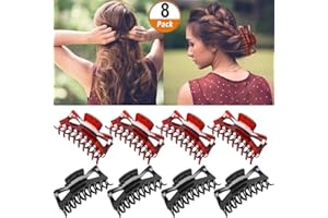 HEQISHUN Duże spinki do włosów pazur 8 szt. klipsy do włosów dla kobiet grube włosy, klamra do włosów mocne klamry do włosów antypoślizgowe (11 cm, czarny brązowy)