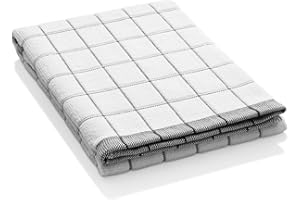 E-Cloth Classic Check Tea Microfibre Dish Towel, Streak-Free and Absorbent Dish Drying Kitchen Towels, Washable and Reusable, 100 Wash Promise, Black, 1 Pack