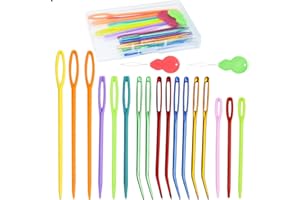 Mrltau Lot de 19 aiguilles longues droites pour perles - Aiguilles à broder - Aiguilles à perles pour enfiler des perles - Aiguilles pour enfiler des perles - Aide à l'enfilage des aiguilles à coudre